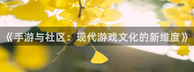 辉达娱乐直属：《手游与社区：现代游戏文化的新维度》